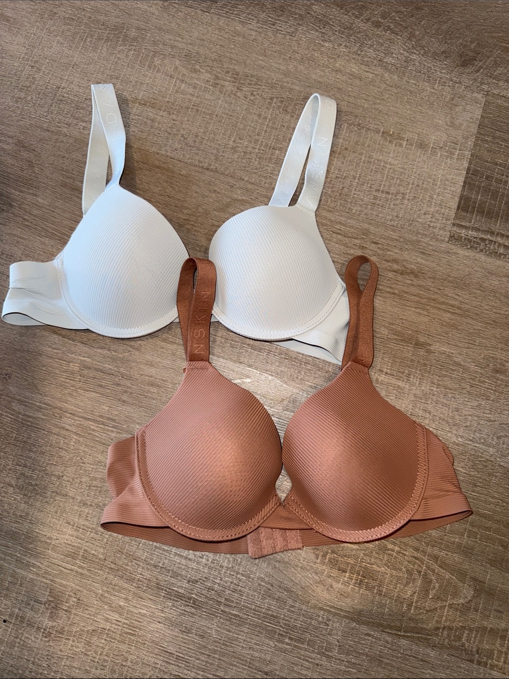 Danskin Ribbed Microfiber T-Shirt Bra Bundle (2 Pack) - Size 34B